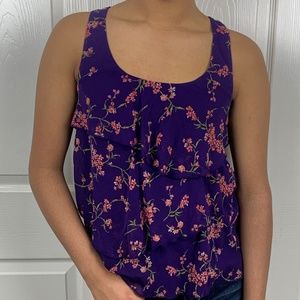 Pink and Purple Floral Tank top